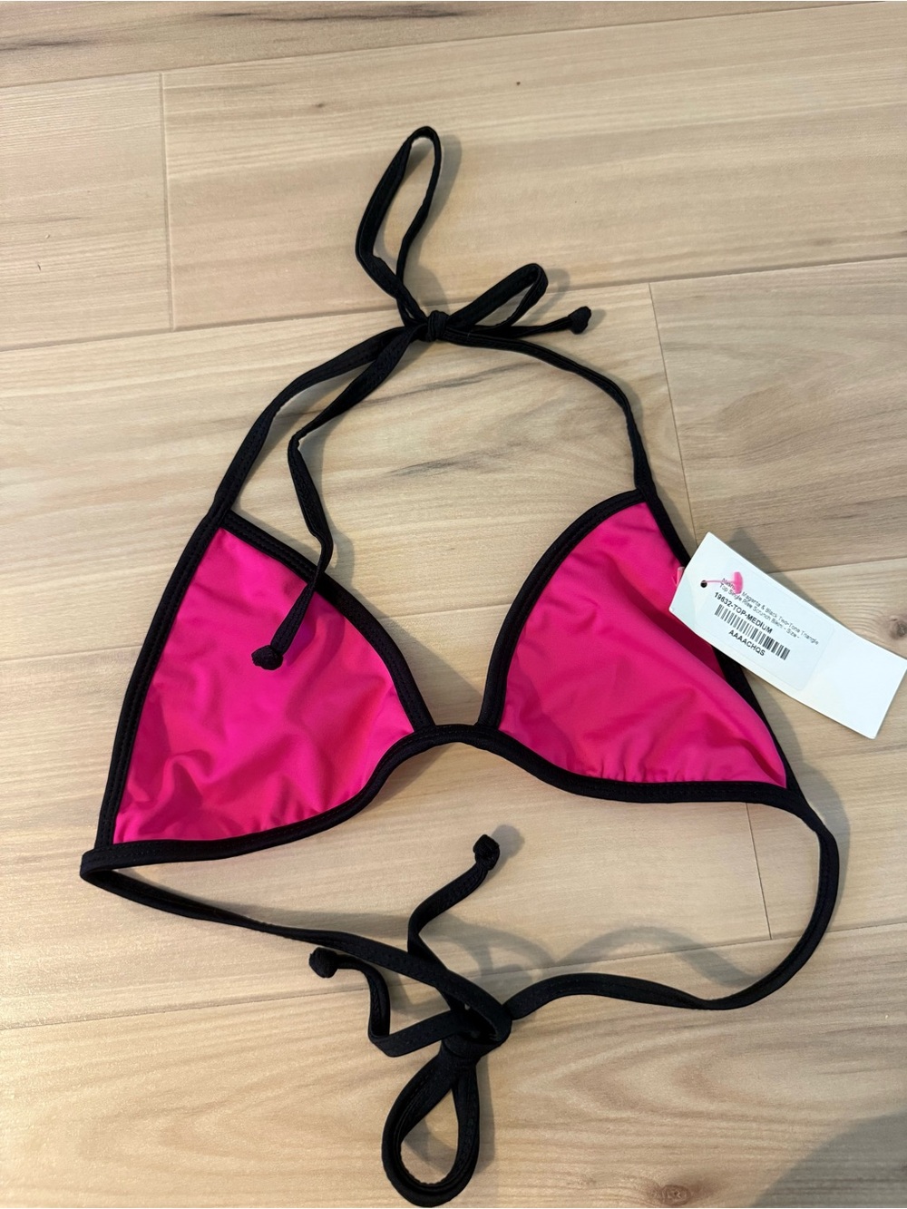 Doll Swimwear Nashville Magenta & Black Fixed Triangle Bikini Top + Bottoms